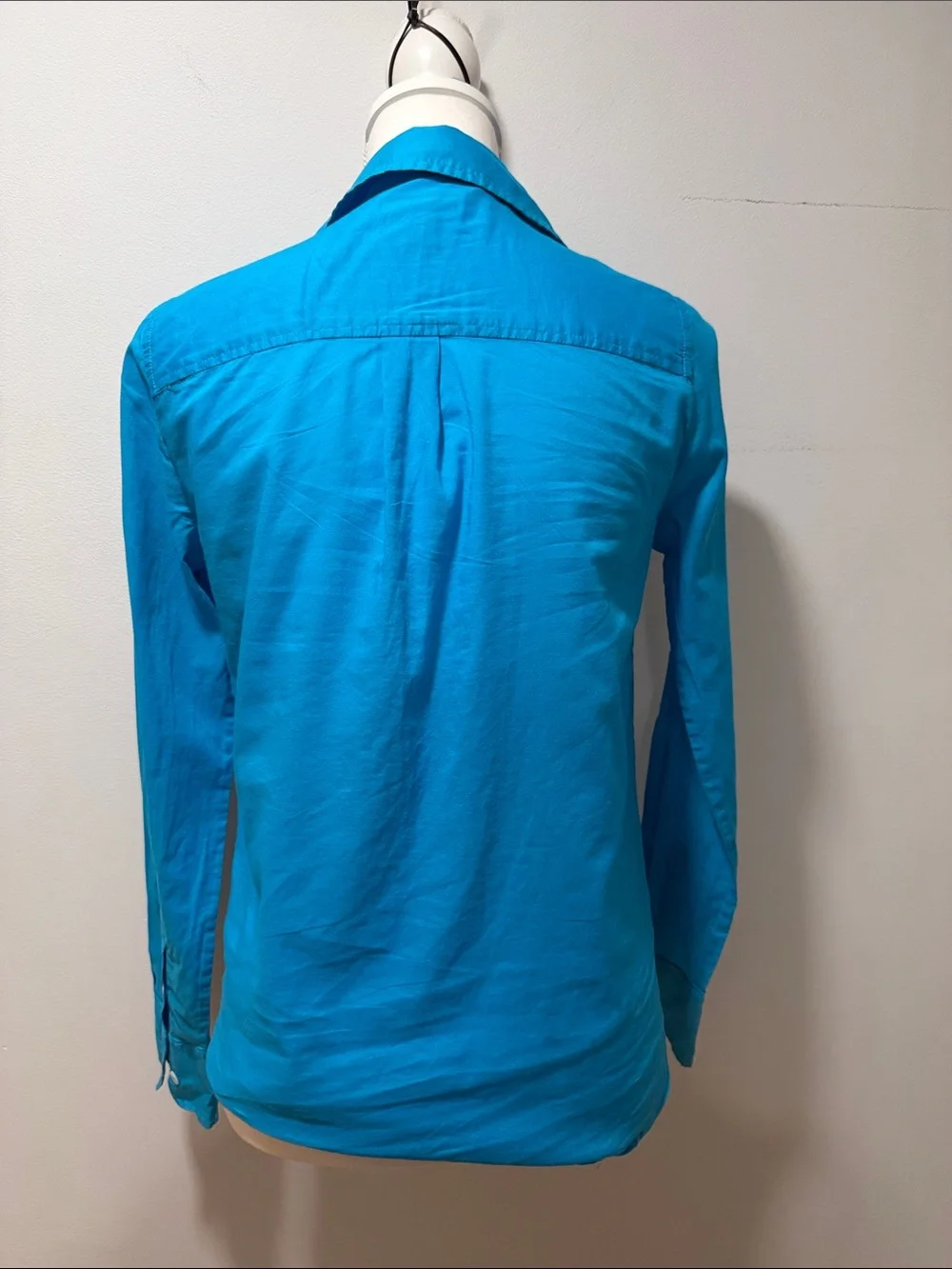 J Crew Women Linen Coastal Nautical Collared Shirt Preppy MobWife Size 0 Classic